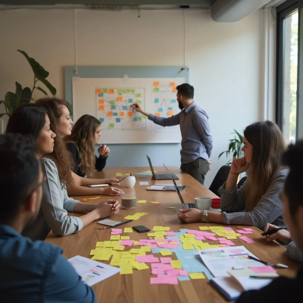Equipo en sesión de trabajo