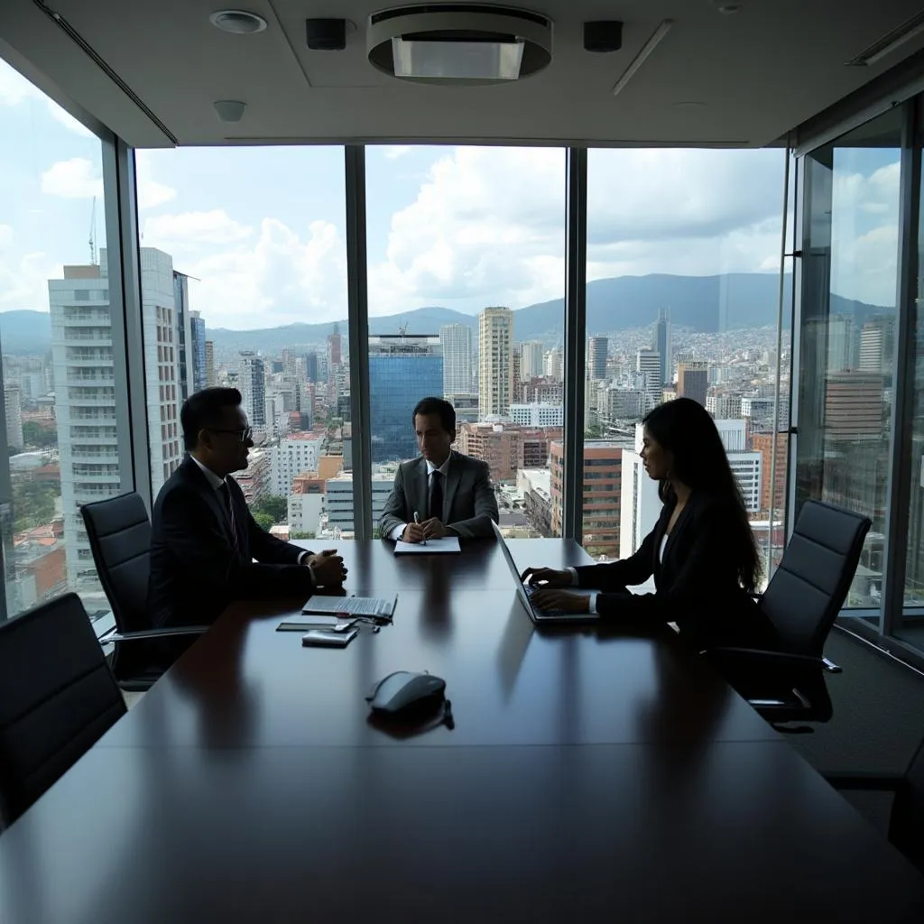 Equipo de consultores en una reunión